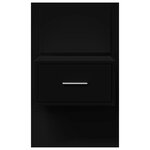 vidaXL Tables de chevet murales avec lumières LED 2 Pièces noir