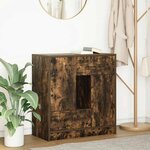 vidaXL Buffet avec tiroirs et portes chêne fumé 70 5x34x74 5 cm