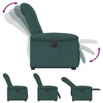 vidaXL Fauteuil inclinable électrique vert foncé tissu