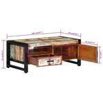 vidaXL Table basse 100x50x41 cm Bois de récupération massif