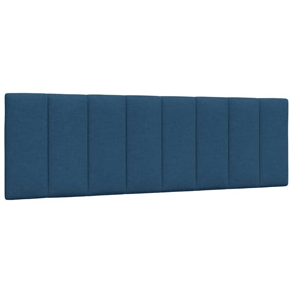 vidaXL Coussin de tête de lit Hanko bleu 160 cm tissu
