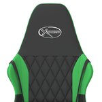 vidaXL Chaise de jeu Noir et vert Similicuir