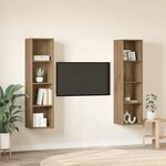 vidaXL Meuble TV 2 Pièces Marron 37 x 37 x 142.5 cm Bois d'ingénierie