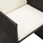 vidaXL Chaises à manger de jardin et coussins lot de 4 noir poly rotin