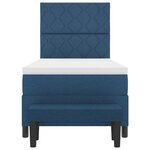 vidaXL Lit à Ressort avec Matelas et Banc Bleu 90x200 cm en Tissu