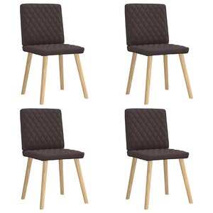 vidaXL Chaises à manger lot de 4 marron foncé tissu