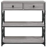 vidaXL Table console sonoma gris 75x28x75 cm bois d'ingénierie
