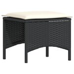 vidaXL Ensemble à manger de jardin avec coussins 3 Pièces Noir