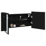 vidaXL Cabinet Miroir LED avec étagère Chêne noir 100 x 12 x 45 cm