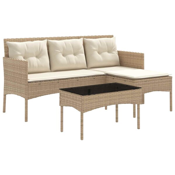 vidaXL Ensemble de canapé de jardin avec coussin 2 Pièces polyrotin