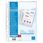 Sachet de 10 pochettes perforées PP haute qualité - 24x32cm vertical - Cristal x 10 EXACOMPTA