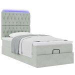 vidaXL Cadre de lit ottoman et matelas gris clair 90x200 cm velours
