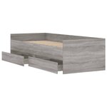 vidaXL Cadre de lit avec tiroirs sans matelas sonoma gris 90x200 cm