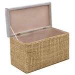 vidaXL Banc avec 2 poufs Jacinthe d'eau Gris