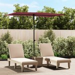 vidaXL Parasol de jardin et mât en aluminium 2x1 5 m rouge bordeaux