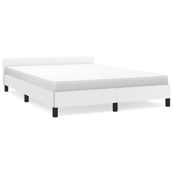 vidaXL Cadre de lit avec tête de lit Blanc 140x200 cm Similicuir