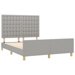 vidaXL Cadre de lit sans matelas gris clair 140x190 cm tissu