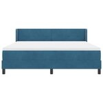 vidaXL Lit à ressorts avec tête de lit Bleu foncé 200 x 180 cm Velours