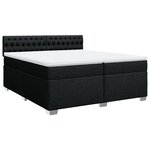 vidaXL Sommier à lattes de lit avec matelas Noir 200x200 cm Tissu