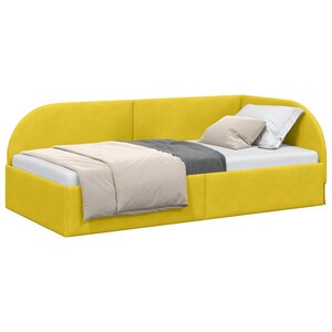 vidaXL Cadre de lit d'angle avec tête de lit Jaune 80 cm x 200 cm