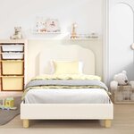 vidaXL Cadre de lit pour enfants avec tête de lit Crème 80 x 200 cm