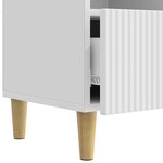 vidaXL Meuble TV 102 x 34 5 x 50 cm Blanc brillant Bois d'ingénierie