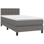vidaXL Sommier à lattes de lit avec matelas et LED Gris 90x190 cm