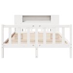 vidaXL Lit bibliothèque sans matelas blanc 150x200 cm bois pin massif
