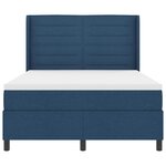 vidaXL Lit à ressorts avec matelas Bleu 160 x 200 cm tissu