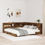 vidaXL Tête de lit de rangement Chêne fumé 180 cm Bois d'ingénierie