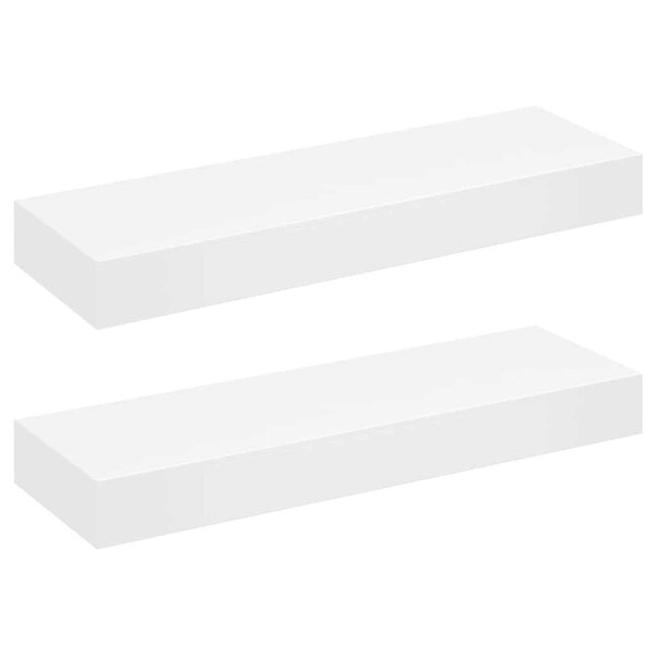 vidaXL Étagères murales avec tiroirs 2 Pièces Blanc 80 cm