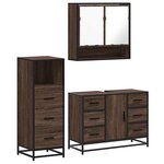 vidaXL Ensemble de meubles de salle de bain 3 Pièces Chêne marron