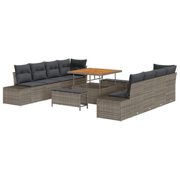 vidaXL Ensemble de canapé de jardin 11 Pièces Gris clair et gris foncé