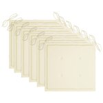 vidaXL Chaises de jardin lot de 6 avec coussins Bois de teck massif