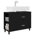 vidaXL Unité de vanité de salle de bain Noir 80 x 35 x 60 cm