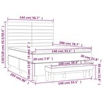 vidaXL Sommier à lattes de lit et matelas Gris foncé 140x200cm Velours