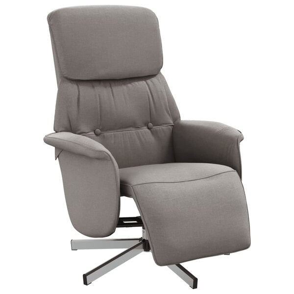 vidaXL Fauteuil inclinable avec repose-pieds taupe tissu