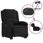 vidaXL Fauteuil inclinable électrique noir velours