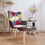 vidaXL Chaise de relaxation avec repose-pied Patchwork Tissu