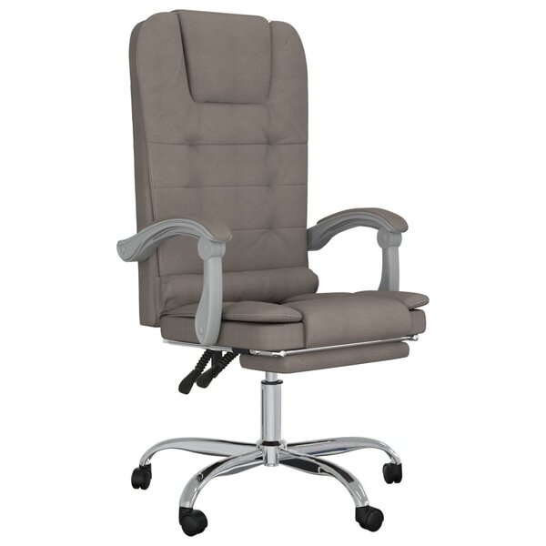 vidaXL Fauteuil de massage inclinable de bureau Taupe Tissu