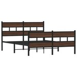vidaXL Cadre de lit en métal sans matelas chêne marron 150x200 cm