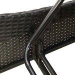 vidaXL Chaise longue avec coussin Noir 60x205x73 cm Résine tressée