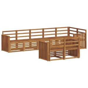 vidaXL Ensemble de canapés d'extérieur 8 pc Naturel Polyester