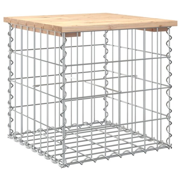 vidaXL Banc de jardin design de gabion 43x44x42 cm bois massif de pin