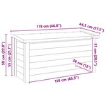 vidaXL Boîte de rangement Naturel 119 x 44 5 x 58 cm Pinède imprégnée