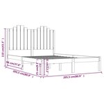 vidaXL Cadre de lit sans matelas noir bois massif 200x200 cm