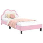 vidaXL Cadre de lit avec tête de lit Rose 90 x 200 cm PU