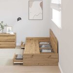vidaXL Cadre de lit Chêne artisanal 98 5 x 200 cm Bois d'ingénierie