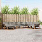 vidaXL Ensemble de canapés d'extérieur 8 Pièces Gris Naturel et Clair