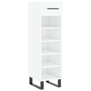 vidaXL Armoire à chaussure Blanc brillant 30x35x105 cm Bois ingénierie